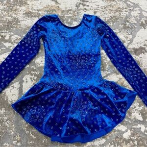 Beautiful Blue Velvet Mondor Skating Dress - NWOT - Sz. 10-12